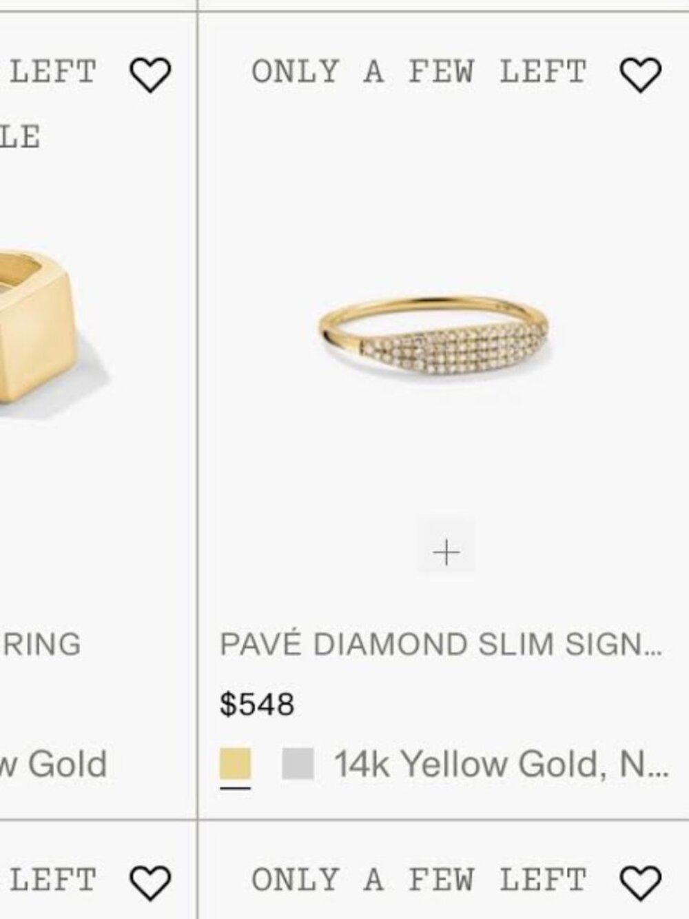 Mejuri 8 Pave Diamond Signet Ring 14K